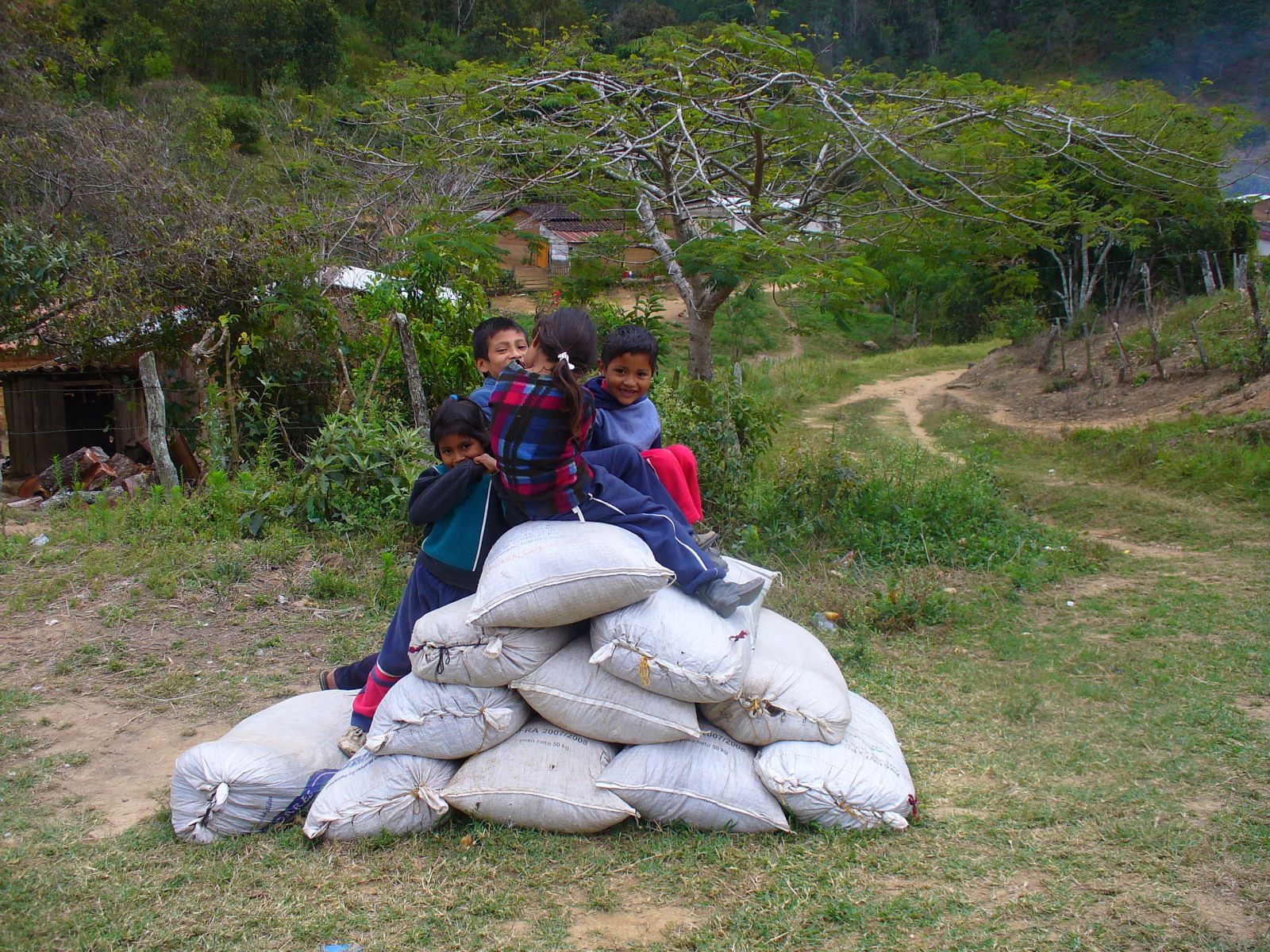 Children in Chiapas farm village