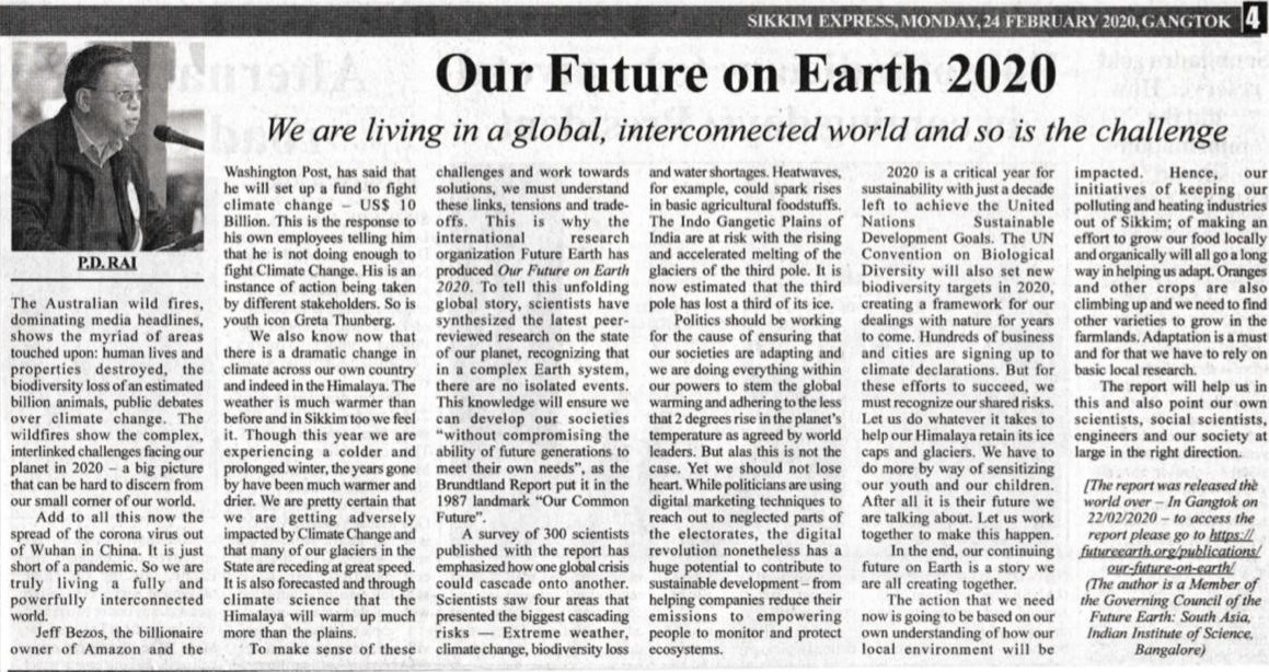 Global Launch Events Highlight Our Future on Earth 2020 Around the